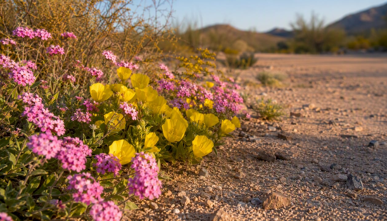 Close-up of wildflowers along Henderson Canyon Road