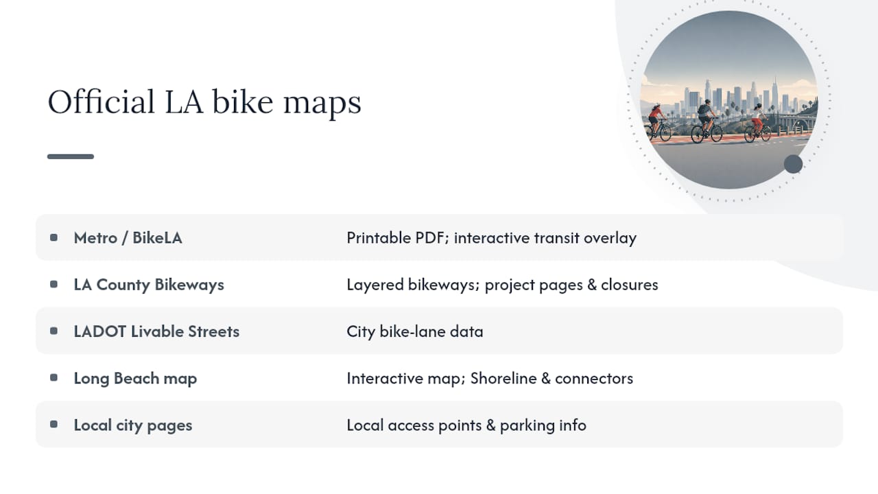 Where do you find official bike path maps for Los Angeles? — overview diagram