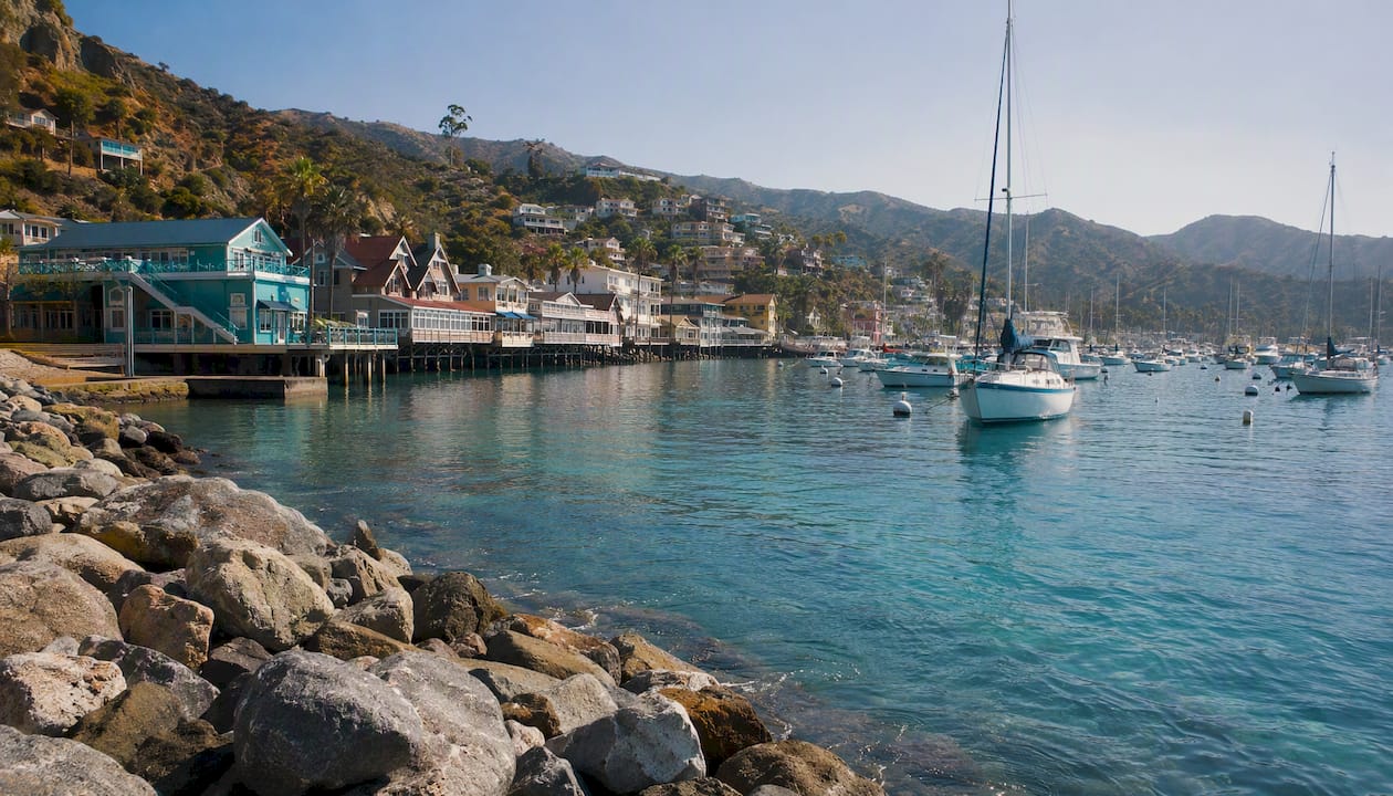 Calm Avalon Harbor on Catalina Island
