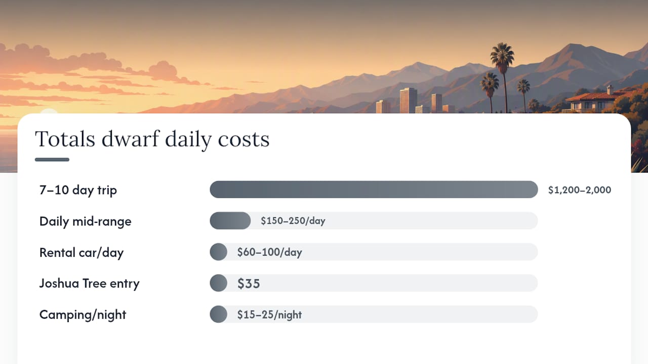 Cost comparison for Southern California road trips