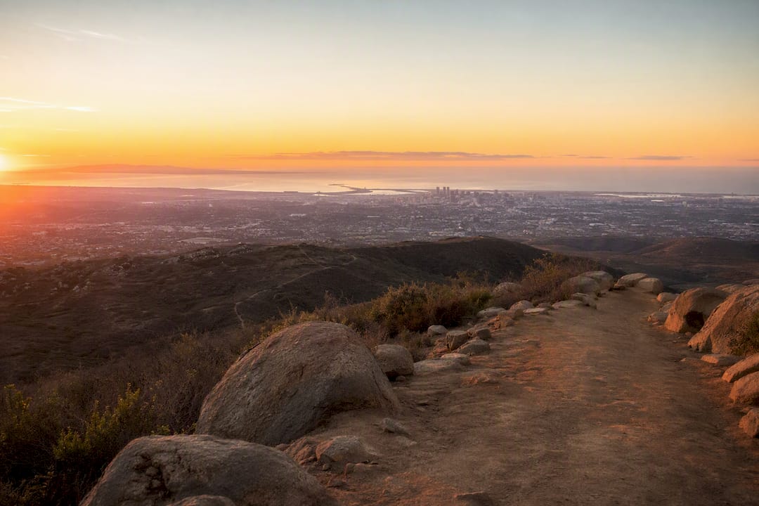 Cowles Mountain summit city and ocean view