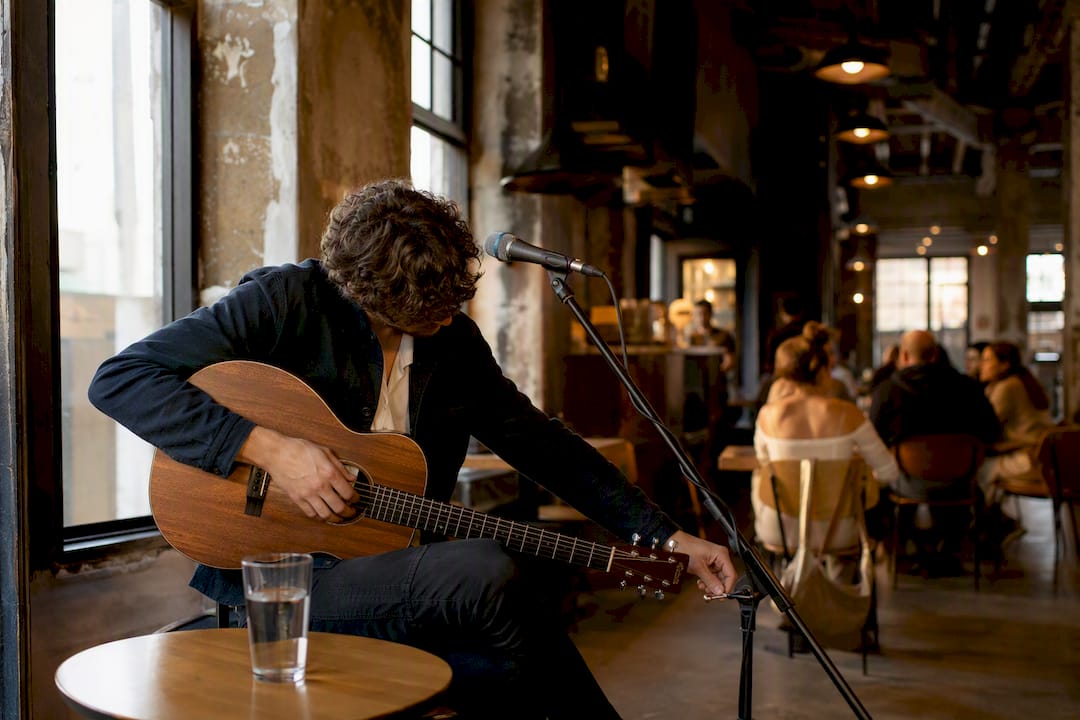 Live music event inside historic food hall