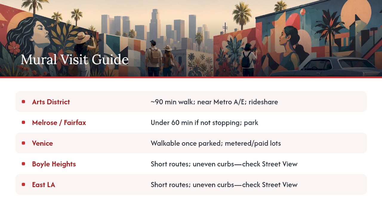 Los Angeles mural route planning comparison