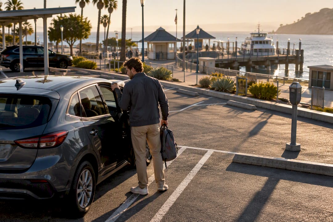 Traveler parking near Catalina ferry terminal