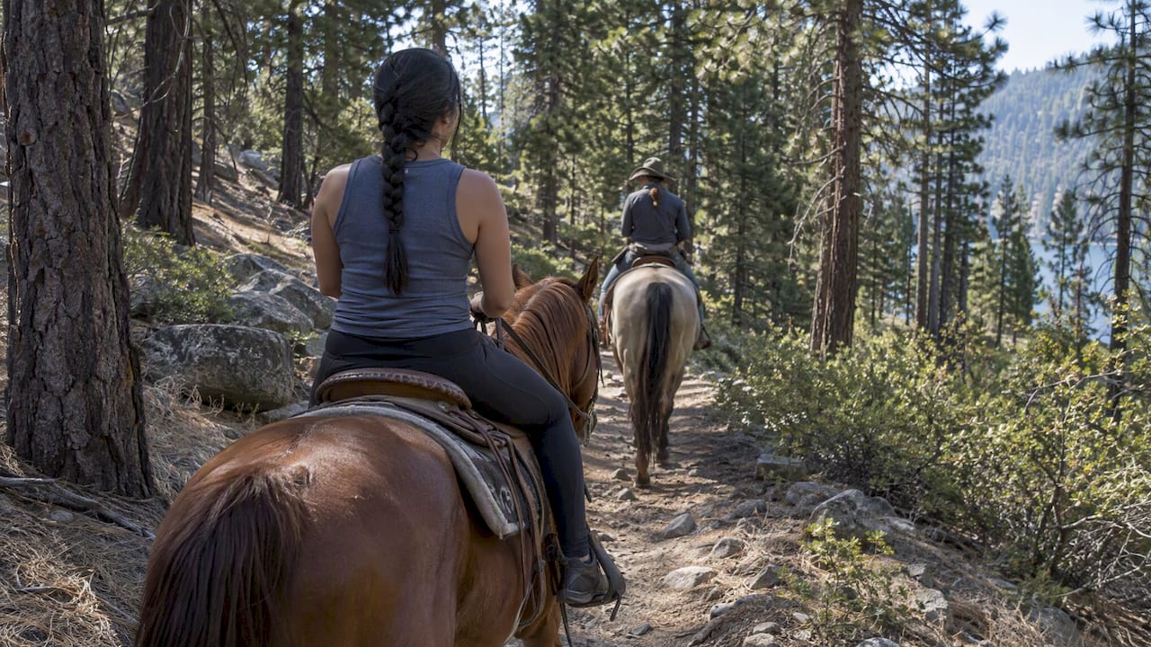 Beginner rider on Big Bear trail