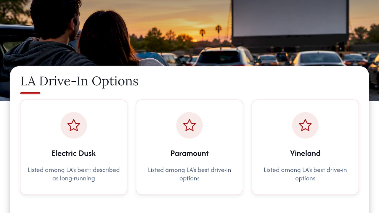 Three drive-in options near Los Angeles